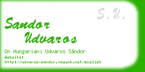 sandor udvaros business card